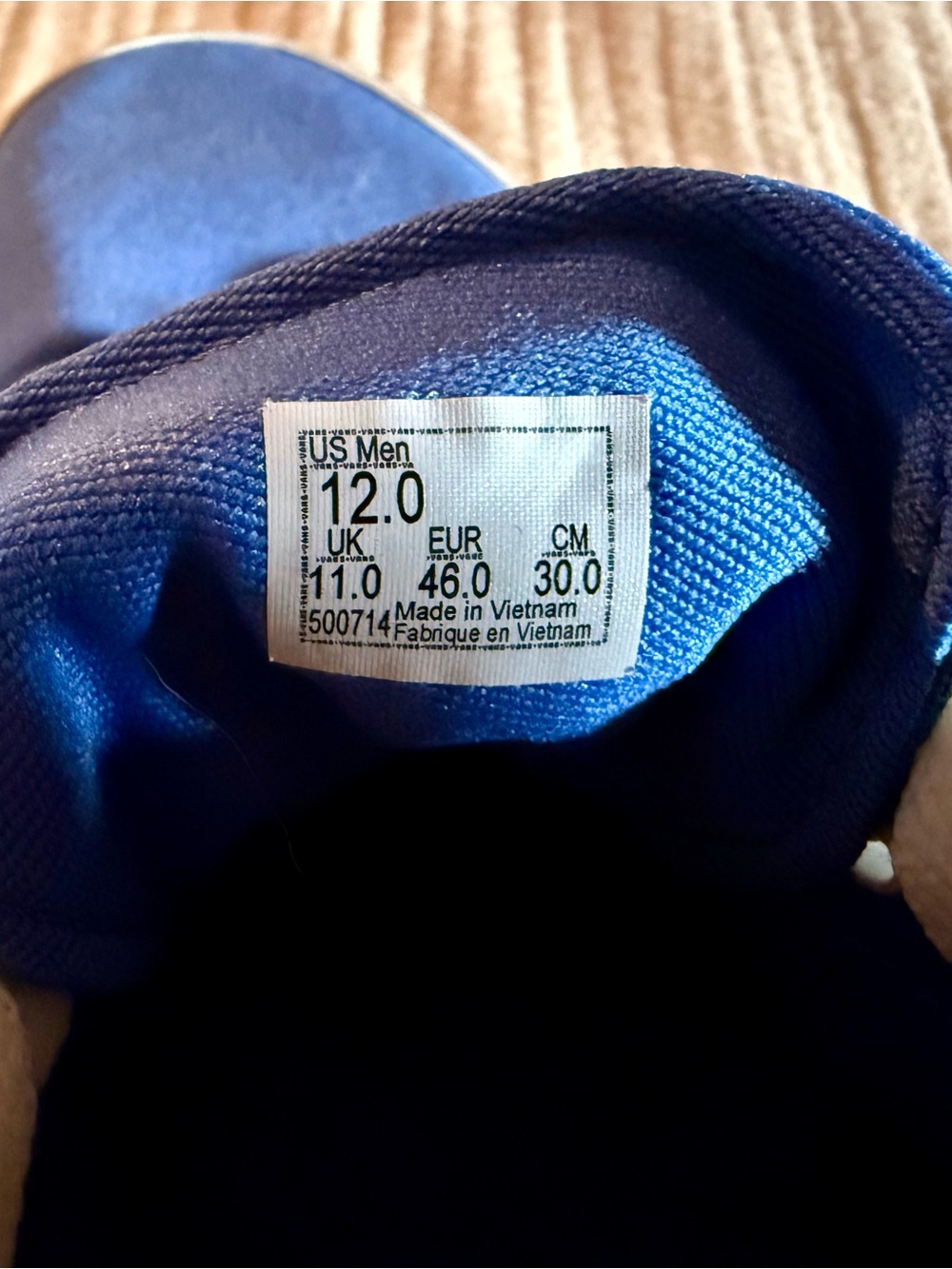 Blue Checkered Mens Canvas Sneakers - Brand: Vans - Picture 4 of 4